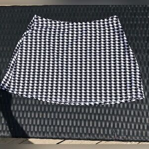 *Houndstooth Black and White Skater Mini Skirt